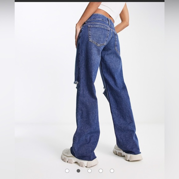 Hollister Vintage Stretch Low Rise Vintage Baggy Jeans Plus Size 44 Waist Blue - Picture 2 of 11